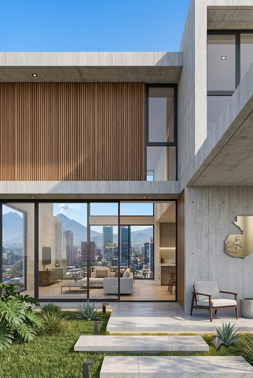 Casa moderna con vista a los volcanes